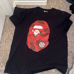 Black Red & white Bape Tee 