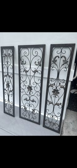 Wrought Iron panel set of 3