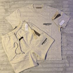 Essentials Set – Light Oatmeal (Tee + Shorts) – Size (Small)
