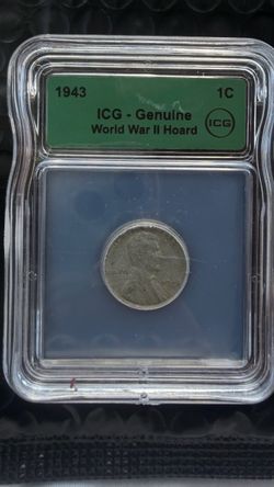 1943 Lincoln Steel Cent ICG Genuine World War II Hoard