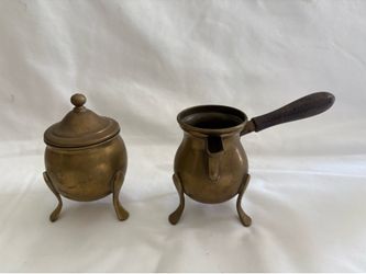 Antique Brass Sugar Creamer