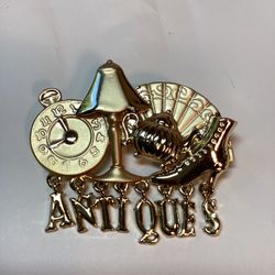 Vintage AJC Antiques Themed Brooch