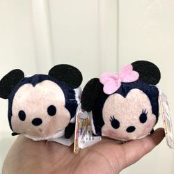 Disney Tsum Tsum Easter 2024 pastel Mickey and Minnie Set  New with tag 2 mini tsum tsums 3.5” inch each