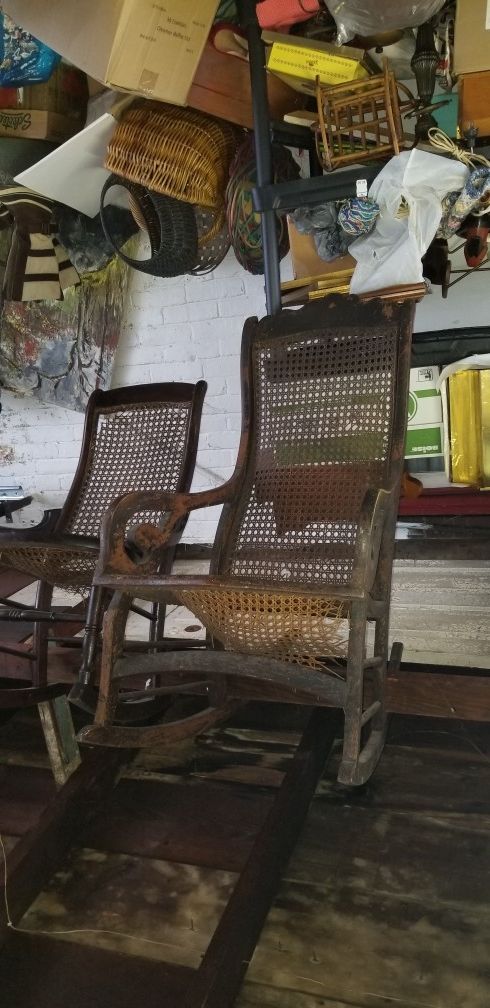 Cane Bentwood Antique Rockers Chairs Furniture For Repair Project