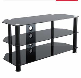 Black glass TV stand