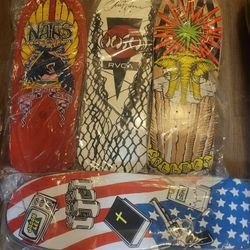 Vintage NOS Rare Skateboards Some Signed Natas Vallely Etc Skateboard 