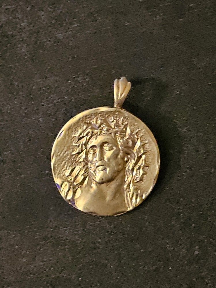 Gold Jesus Pendant