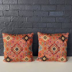 Pair of Antique Italian Decorative Square Textile Pillow Set, c.1920’s
- Delivery Available