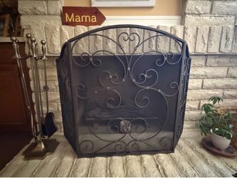 Fireplace screen and tools