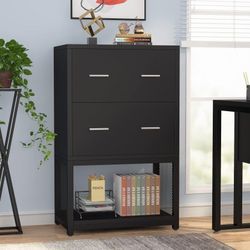 
New 2 Drawer Lateral File Cabinet Letter/Legal/A4 Size, Black