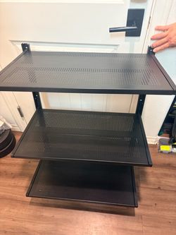 IKEA ALGOT 3-tier metal shelving storage system black for laundry room pantry walk-in closet