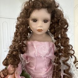 Vintage Porcelaing Rose Quinceañera 16” Doll