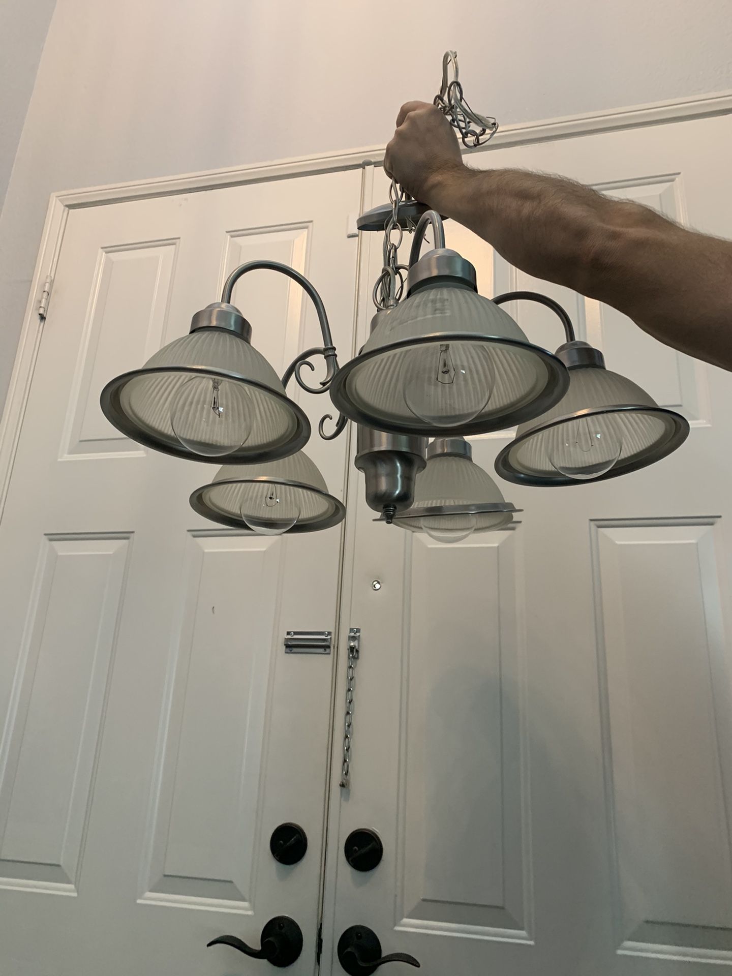 Brushed Nickel Dining room chandelier
