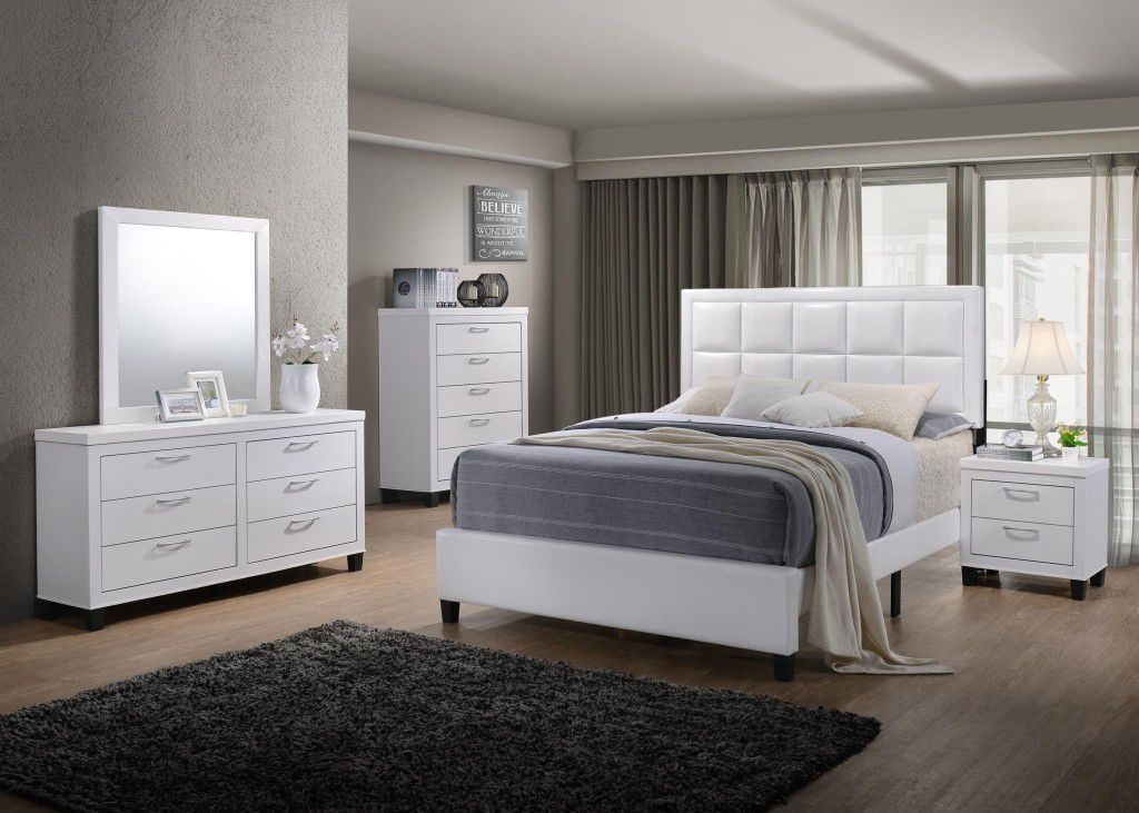 White 5 Piece Queen Bedroom Set *BRAND NEW*