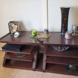 SOLID WOOD TV STAND.  56" WIDE  x 21" L x 22" H