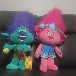 Pair of Giant Dreamworks Trolls Plush Greeters - Poppy & Gemmy - 27" x 24