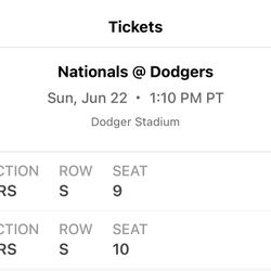 Dodger Tickets 6/22/25