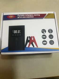 Portable inflatable starting all-in-one machine