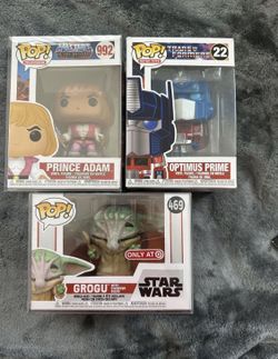 FUNKO POP LOT, HE-MAN, TRANSFORMER OPTIMUS PRIME, STAR WARS