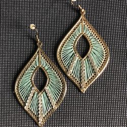 New Teal/ Gold Earrings- West Chester