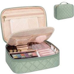 Brand New! Makeup Bag, Potable Make up Bag Cute Makeup Organizer Bag for Toiletry Cosmetics Accessories with Divider and Brushes Compartments, Makeup 