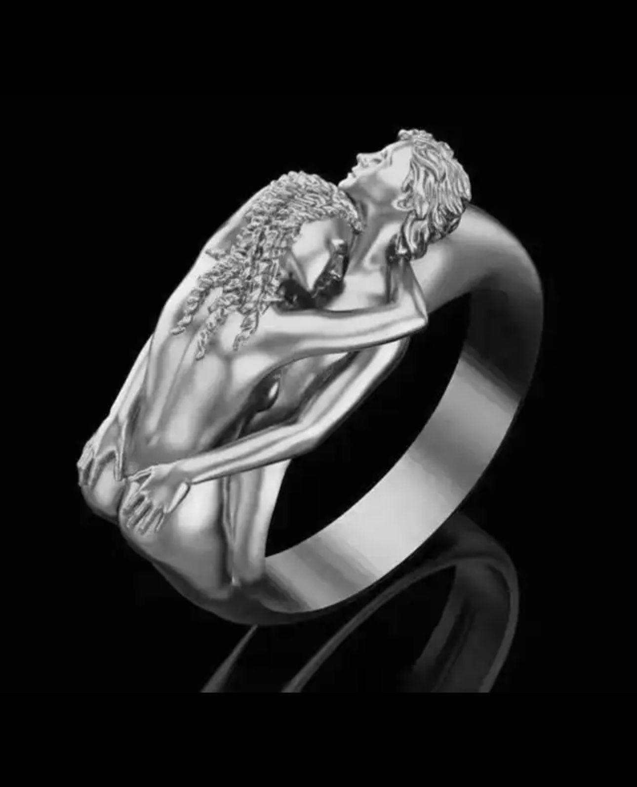 Fashiona Female Male Sterling Silver Love Ring Size 10
