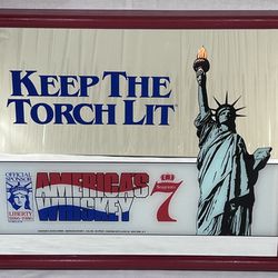 1986 SEAGRAM'S 7 Whiskey - "Keep The Torch Lit" - Lighted Mirror Sign