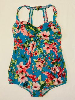 Suddenly Slim by Catalina women’s swimsuit plus size 1X 16W floral one piece