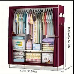 Burgundy Double Size Portable Closet 
