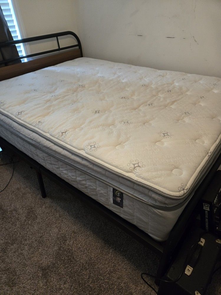 Queen Mattress + Metal Frame