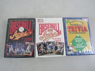 3 Major League Baseball Playing Cards-Aces 92-Aces 93-Baseball Trivia New & Sealed