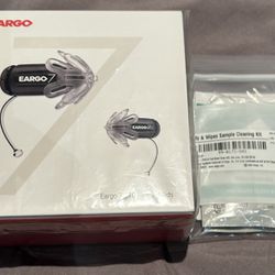 BRAND NEW IN MFRG. FACTORY SEALED RETAIL BOX! Eargo 7 Self-Fitting OTC Hearing Aid - Water Resistant IPX7 - Black - Includes Eargo Putty & Wipes