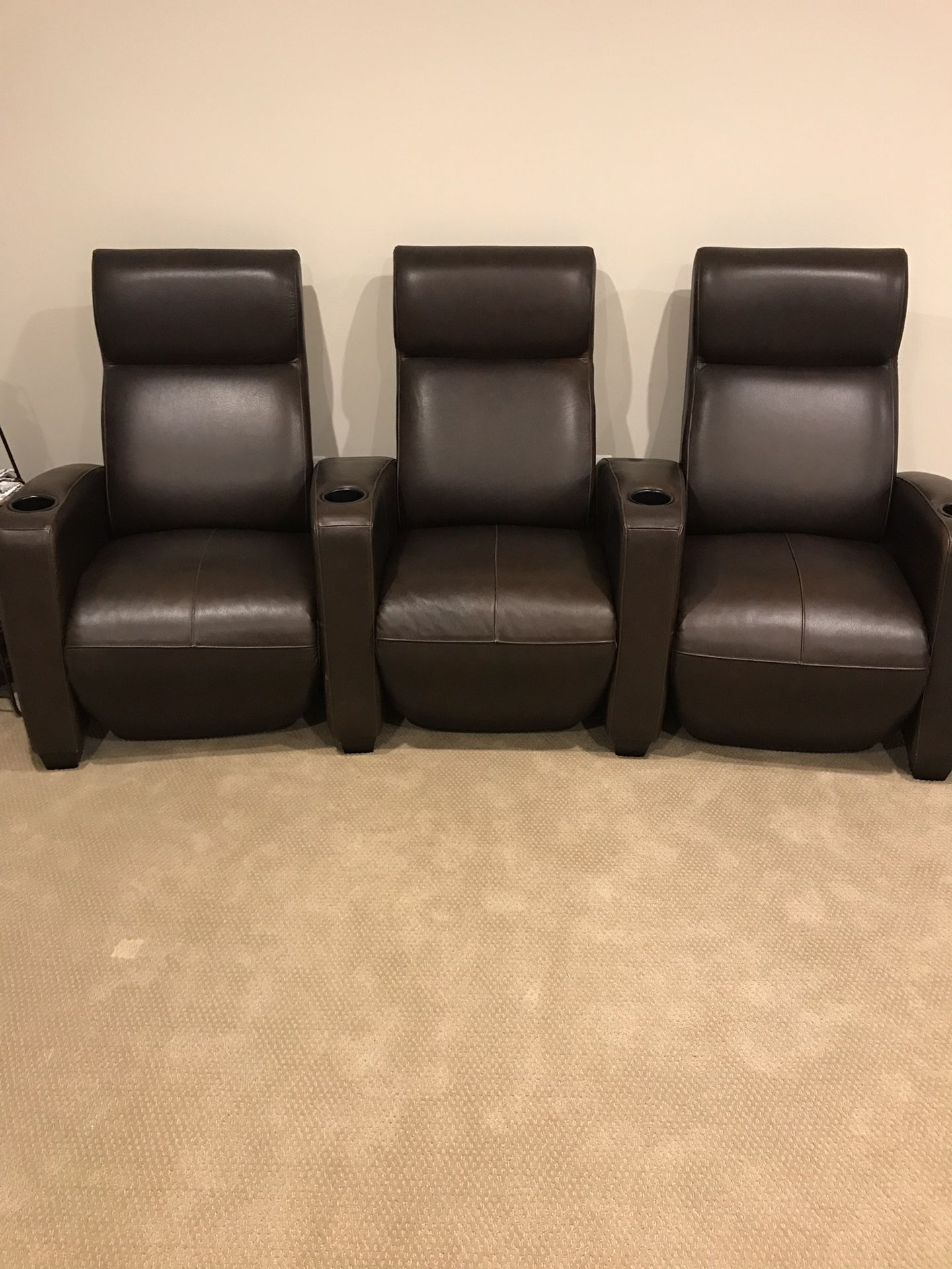 Arhaus leather theater chairs — like new