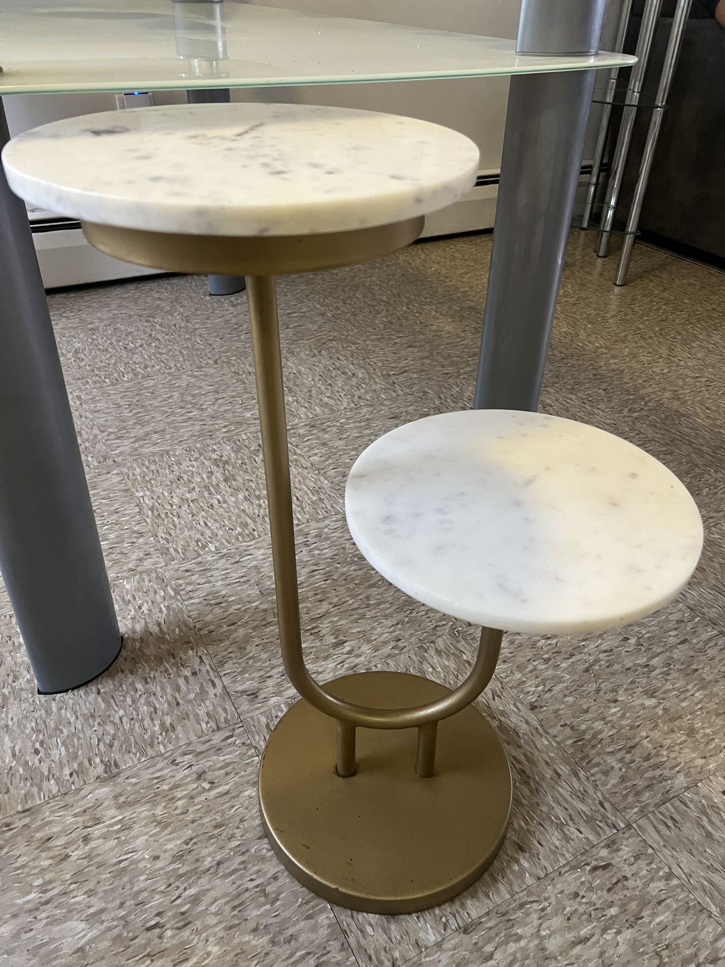 Small Marble And Gold Table