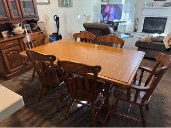 Solid wood dining room table