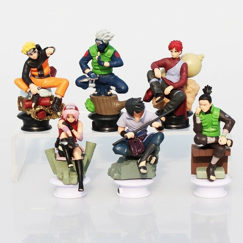 6Pcs/set Naruto Anime Figures Sasuke Gaara Dolls PVC Model Toy Figurines Xmas Gift Collectable