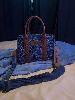Wrangler Denim Tote Bag with Crossbody Strap