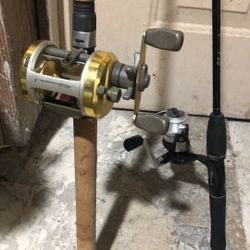 fishing pole 6'6" heavy lure 1-5oz line 20-40 lbs daiwa graphite model no. hl-S m661hrb heartland - s