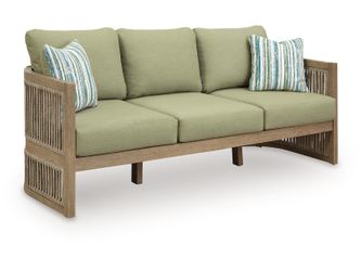 Serena Shores Beige/Green Sofa with Cushion
