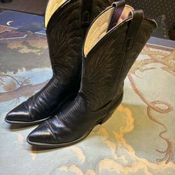 Laredo Black Lizard Skin Cowboy Boots