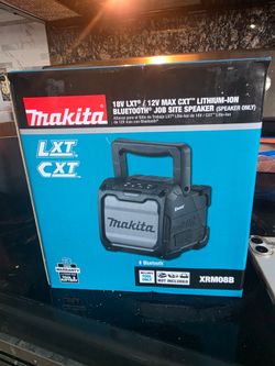 BRAND NEW Makita 18V LXT / 12V Max CXT Bluetooth Job Site Speaker (XRM08B)  TOOL ONLY - NO BATTERY OR CHARGER (has built-in AC Adapter)