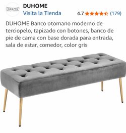 Modern velvet ottoman bench