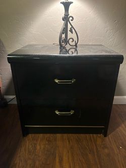 Bedroom set, Queen or king size headboard, nightstand, door chest with drawers, dresser, and mirror.