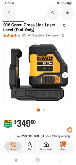 20V Green Cross Line Laser Level (Tool-Only)
