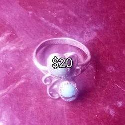 Silver Turquoise 925 Stamped Ring
