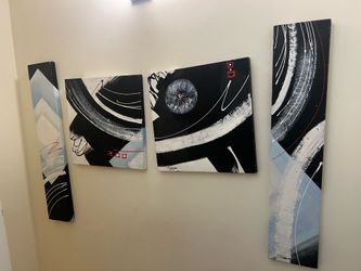 Hand-Painted Abstract Modern Painting by MBay (vintage 2010's)