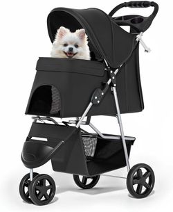 BEAUTIFUL MIDNIGHT BLACK PET STROLLER 🐾✨🐈‍⬛🐶