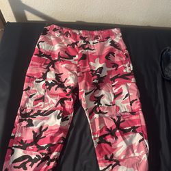 Pink Unisex Camo Pants 