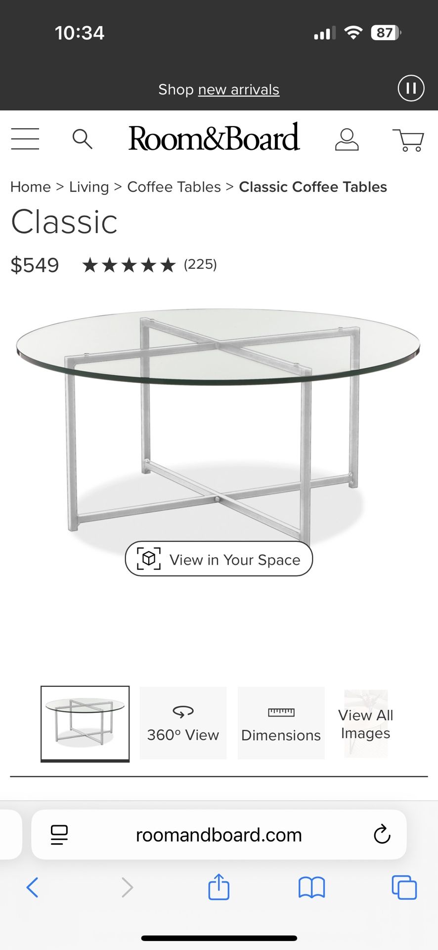 Room And Board Classic Coffee Table Round 