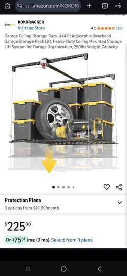 Garage sealing rack-with lowering system